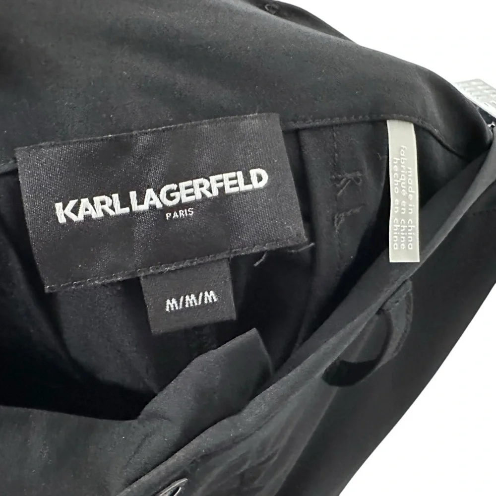 Karl Lagerfeld Paris Mens Embroidered Logo 9.5” Shorts Sz Medium Black Golf